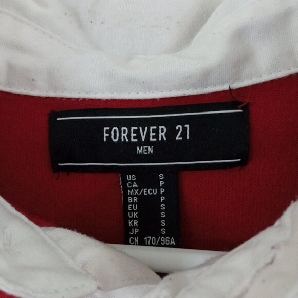 Forever 21 Polo Shirt Men Size Small Long Sleeve Collared Multicolor Colorblock - Picture 3 of 5